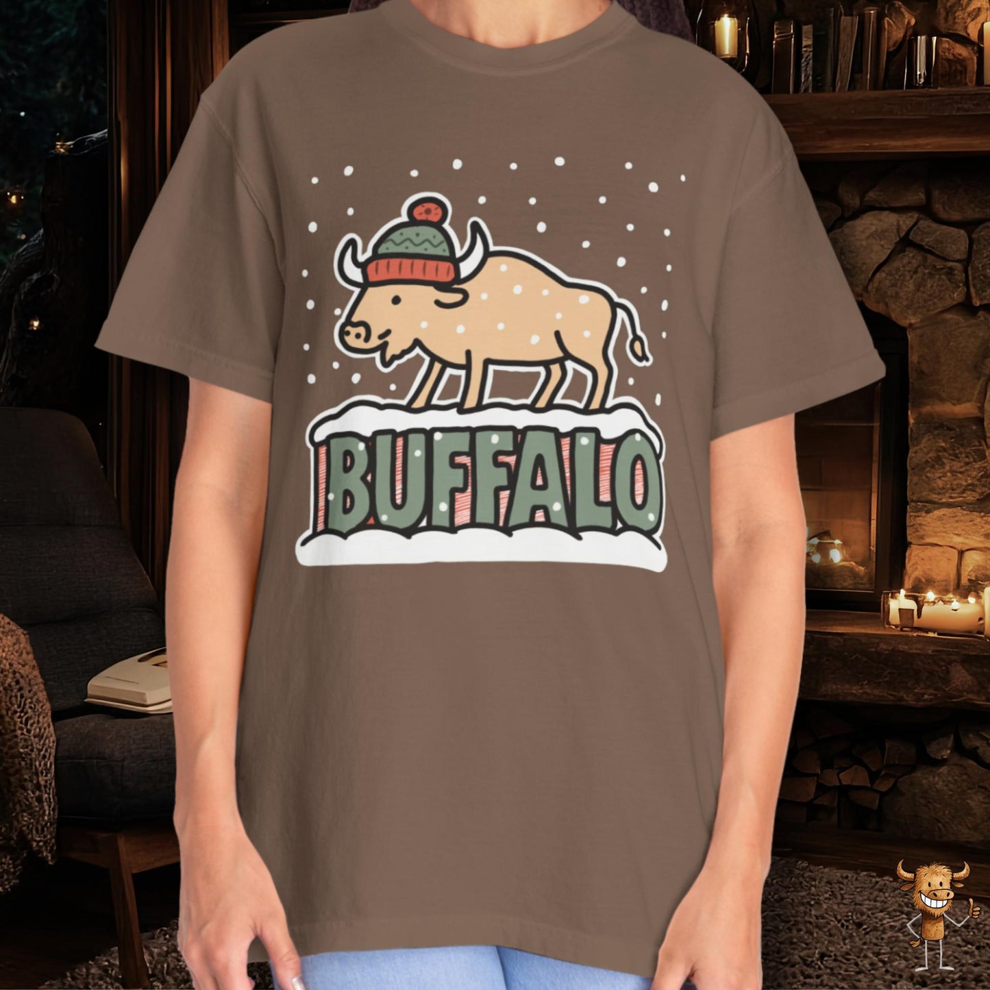 Snowcapped Buffalo word - brown buffalo