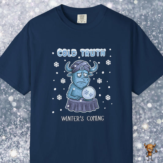 Cold truth - winter coming - sad buffalo