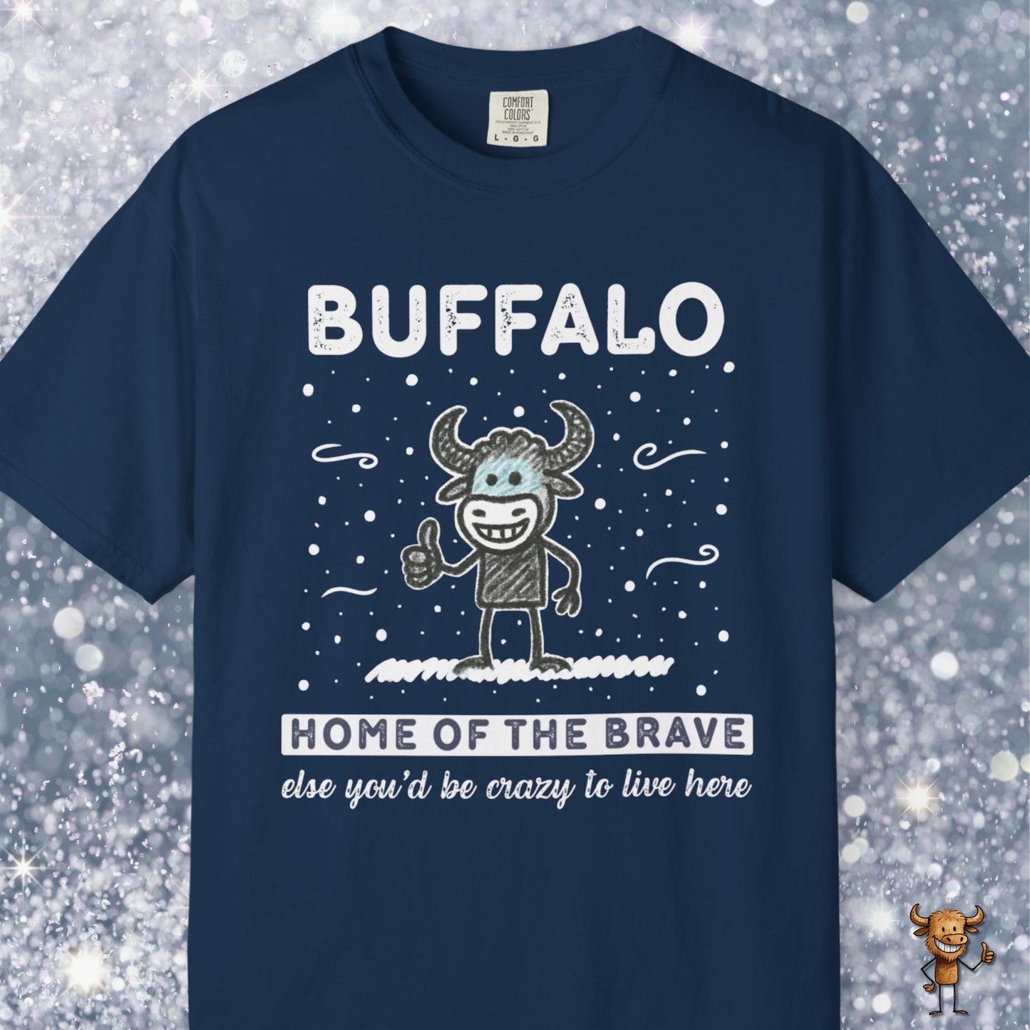 Home of the brave - happy buffalo crayon style