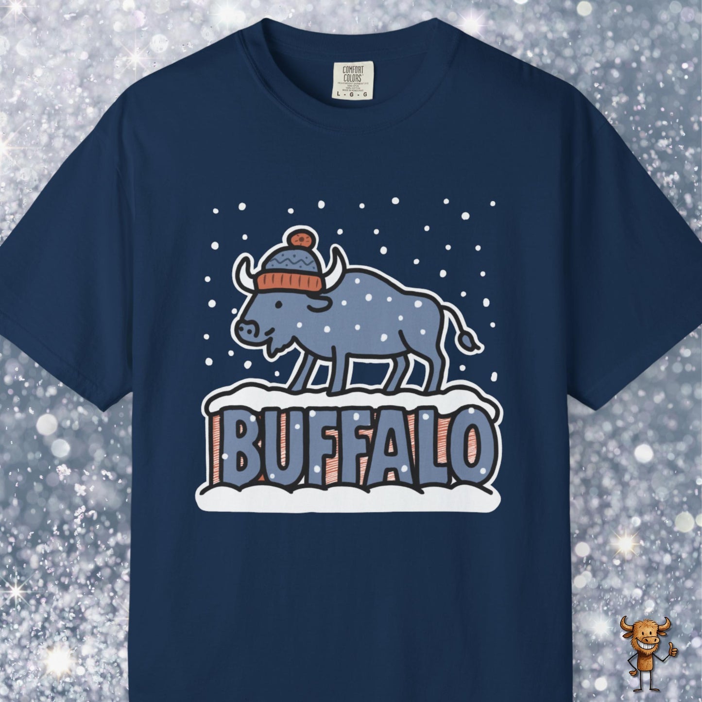 Snowcapped Buffalo word - fun color buffalo