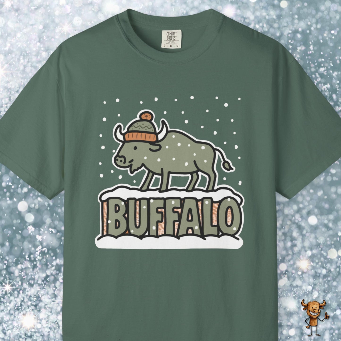 Snowcapped Buffalo word - fun color buffalo