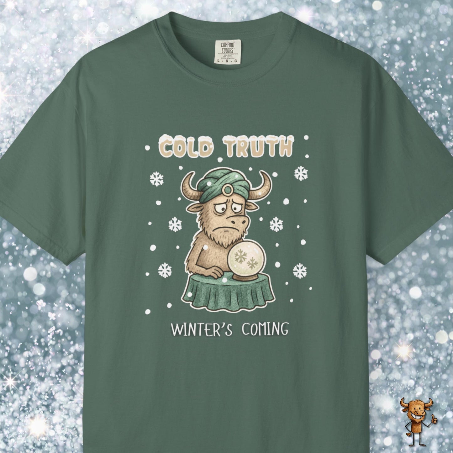 Cold truth - winter coming - sad buffalo