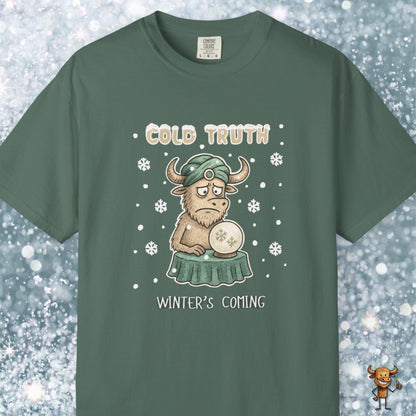 Cold truth - winter coming - sad buffalo