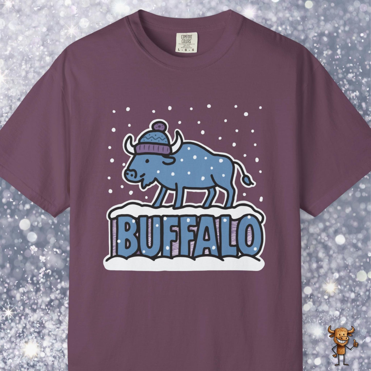 Snowcapped Buffalo word - fun color buffalo