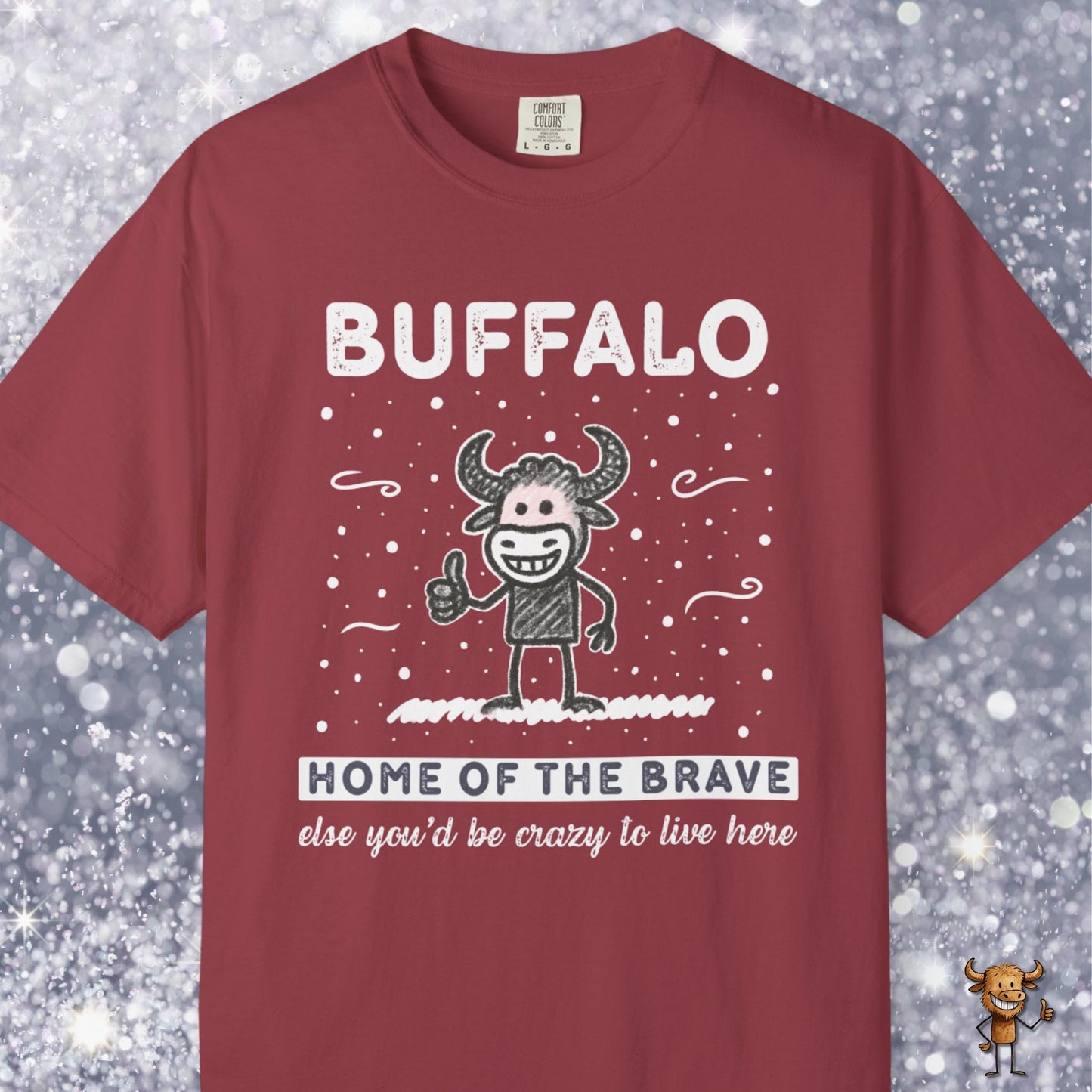 Home of the brave - happy buffalo crayon style