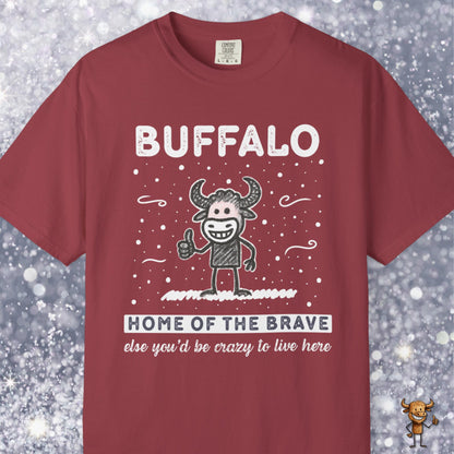 Home of the brave - happy buffalo crayon style