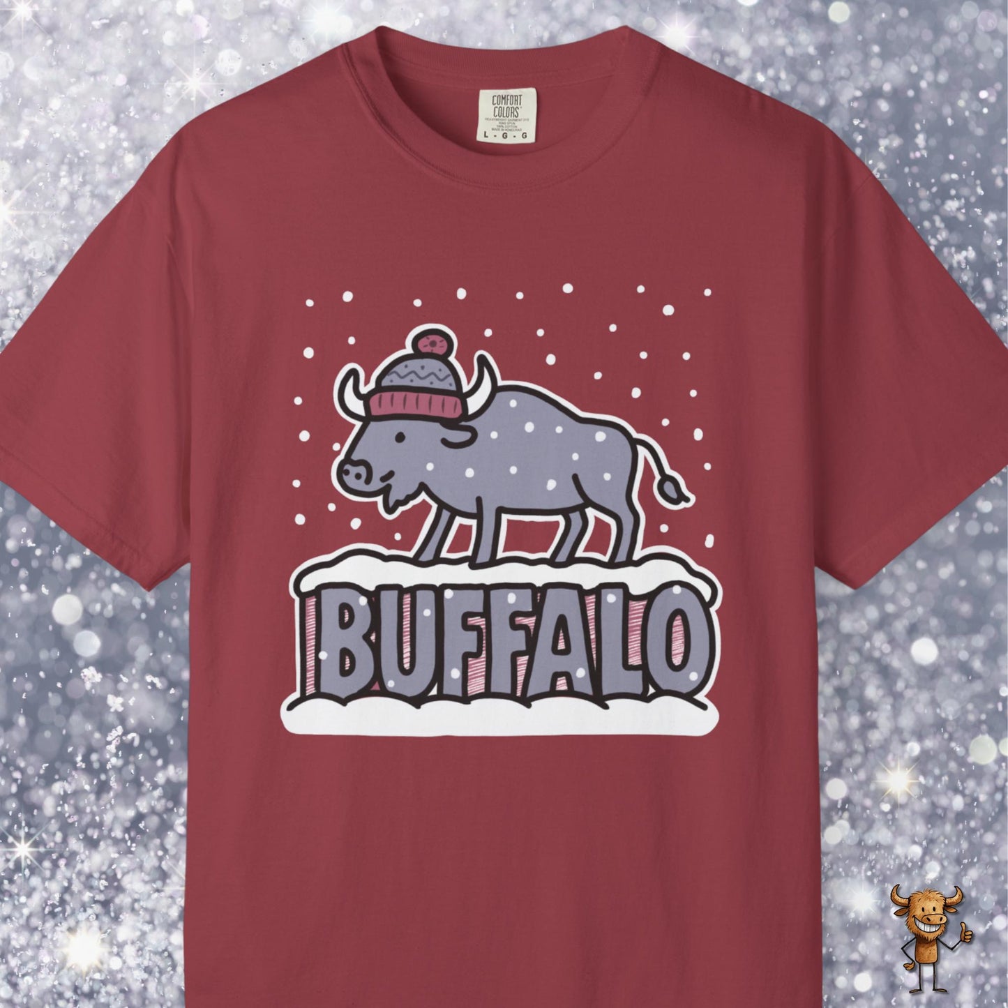 Snowcapped Buffalo word - fun color buffalo