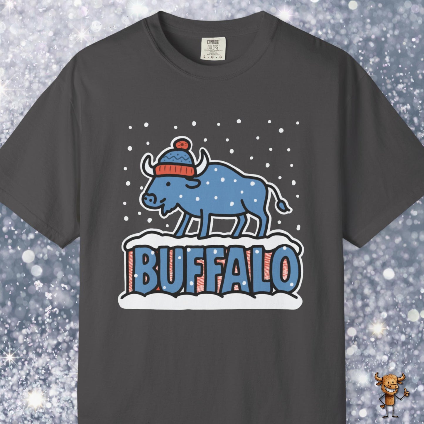 Snowcapped Buffalo word - fun color buffalo