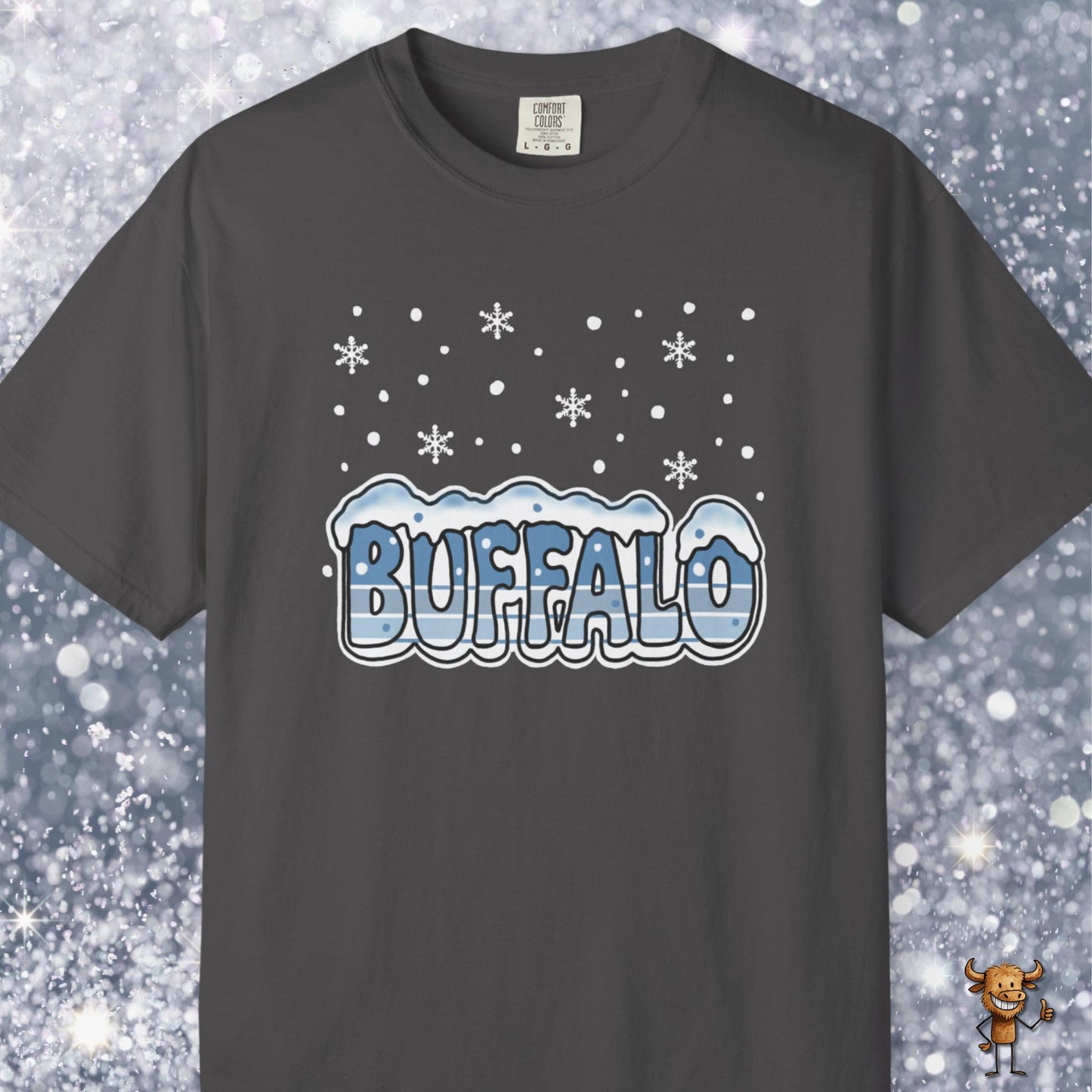 Snowcapped Buffalo word retro style