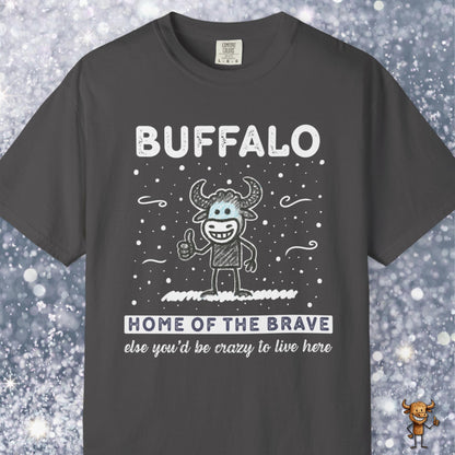 Home of the brave - happy buffalo crayon style