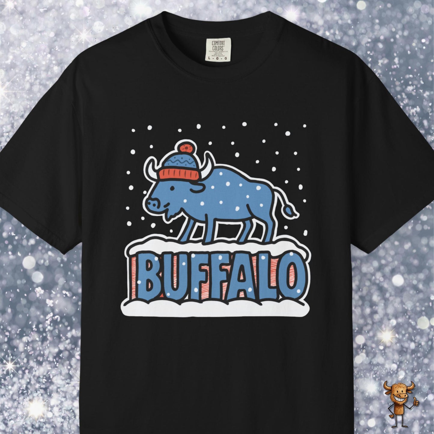 Snowcapped Buffalo word - fun color buffalo