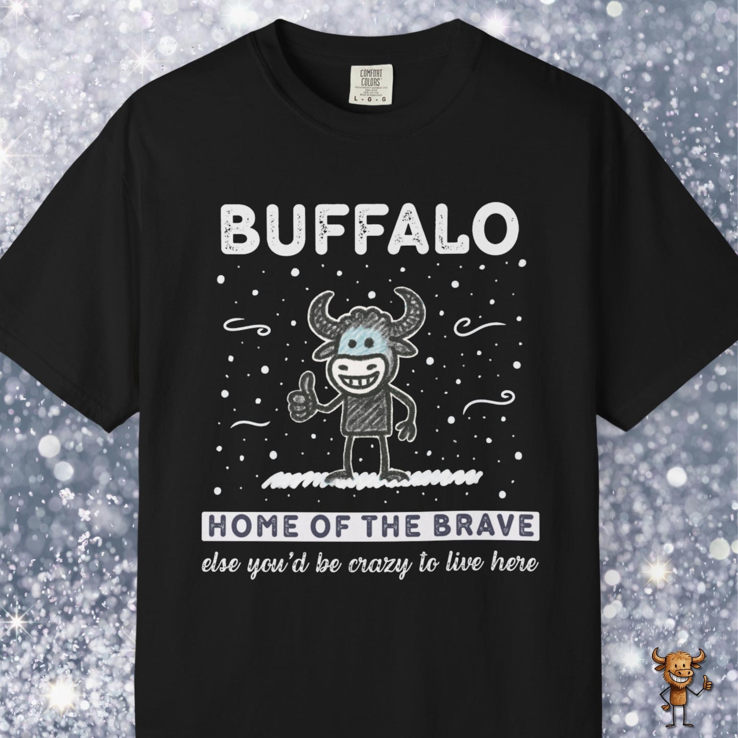 Home of the brave - happy buffalo crayon style