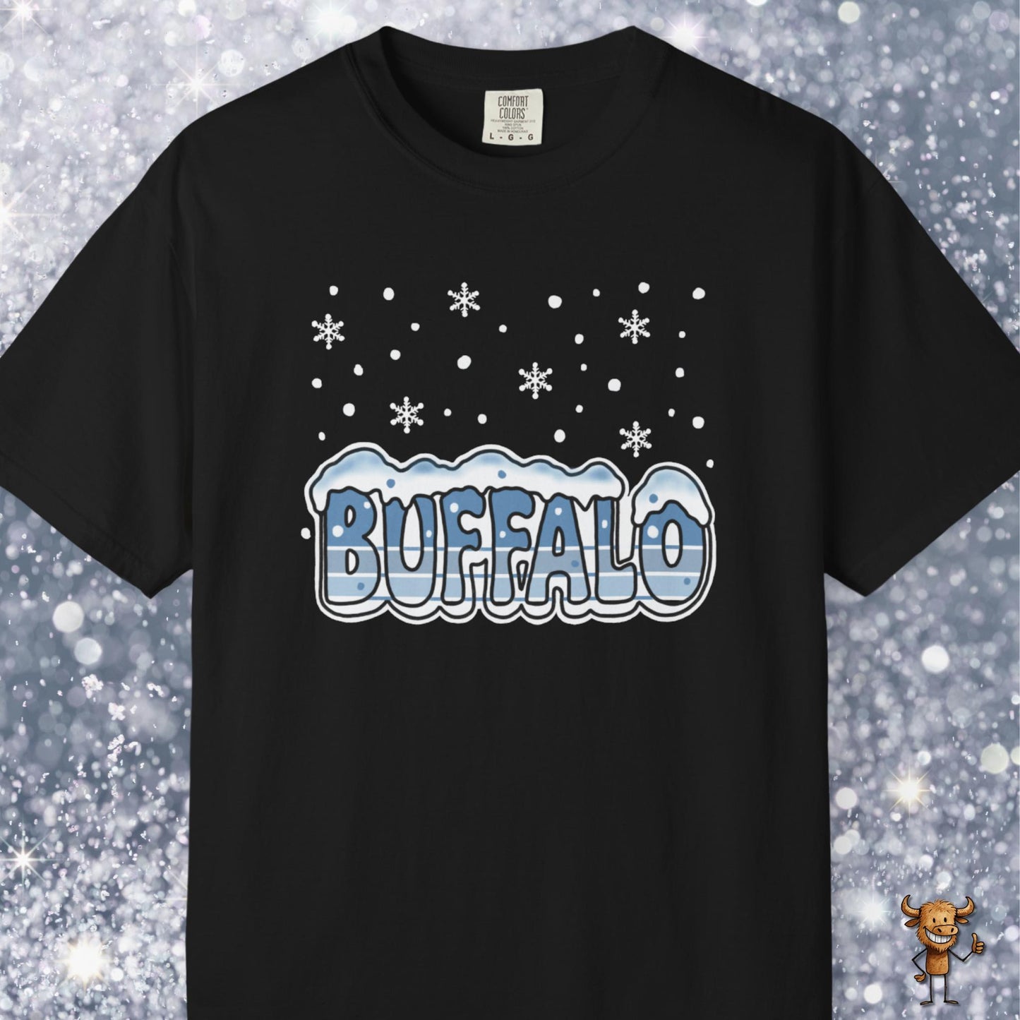Snowcapped Buffalo word retro style