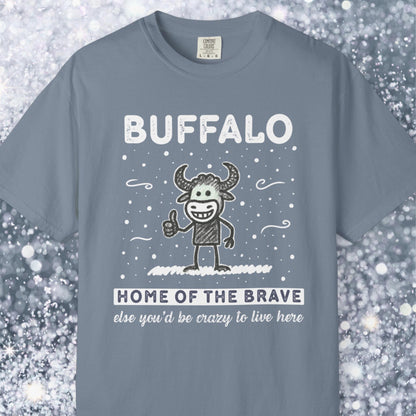 Home of the brave - happy buffalo crayon style