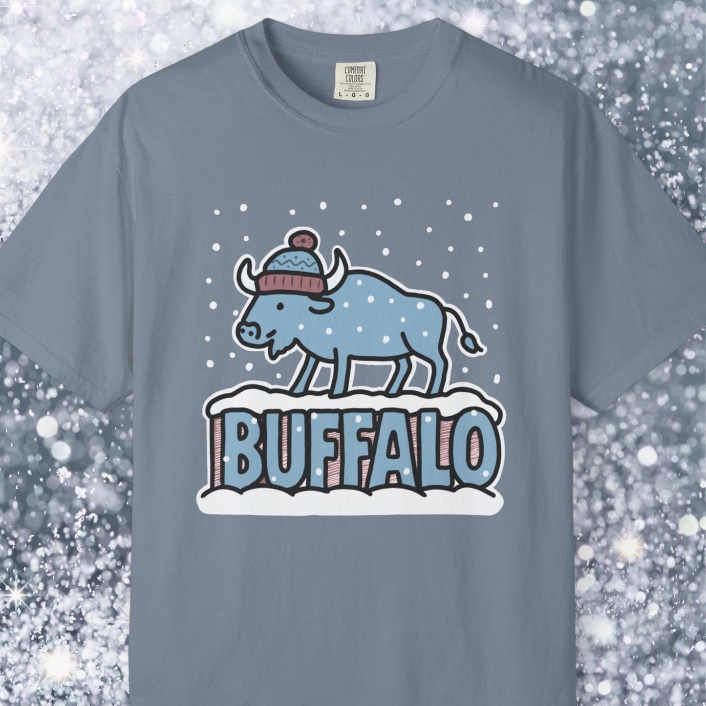 Snowcapped Buffalo word - fun color buffalo