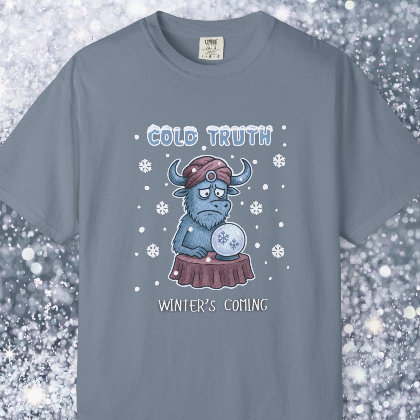 Cold truth - winter coming - sad buffalo