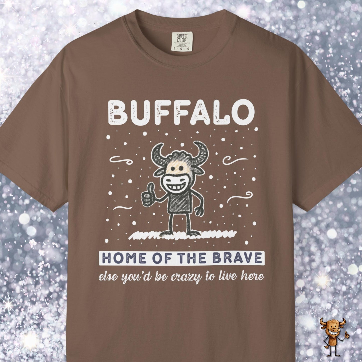 Home of the brave - happy buffalo crayon style
