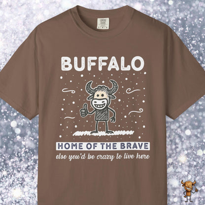 Home of the brave - happy buffalo crayon style