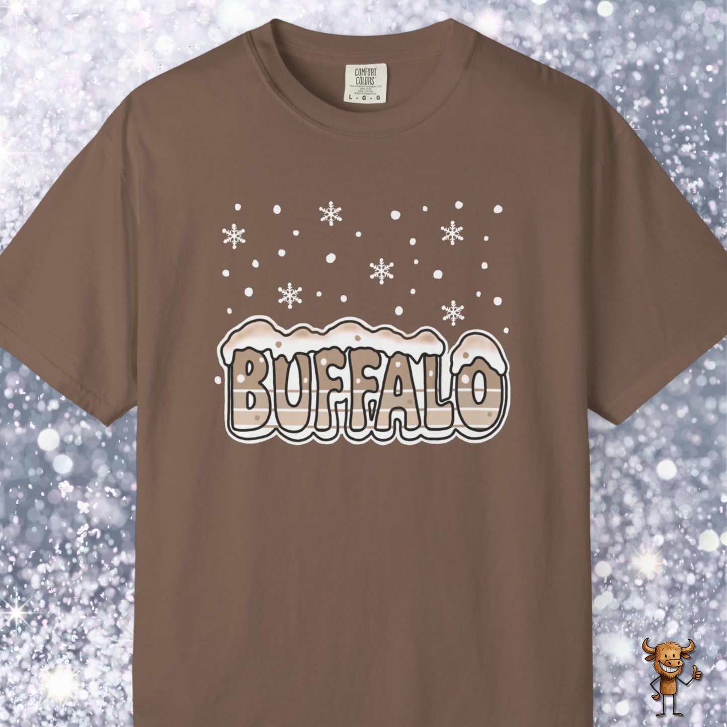 Snowcapped Buffalo word retro style