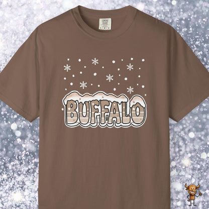 Snowcapped Buffalo word retro style