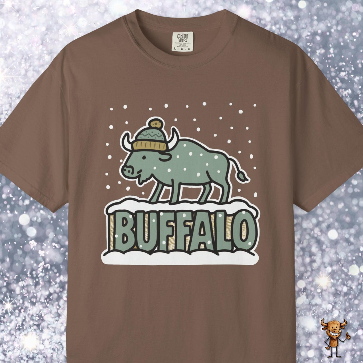 Snowcapped Buffalo word - fun color buffalo
