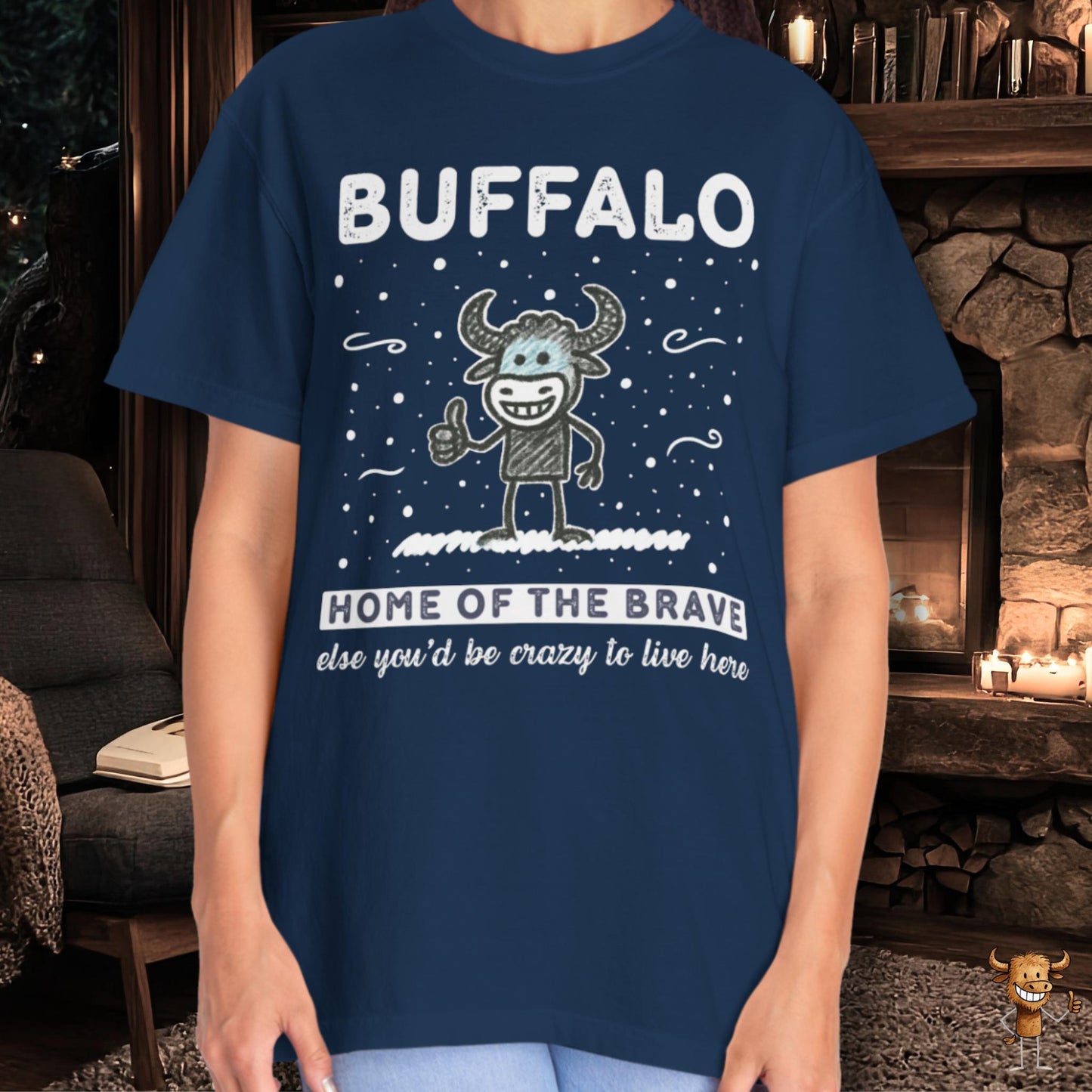 Home of the brave - happy buffalo crayon style