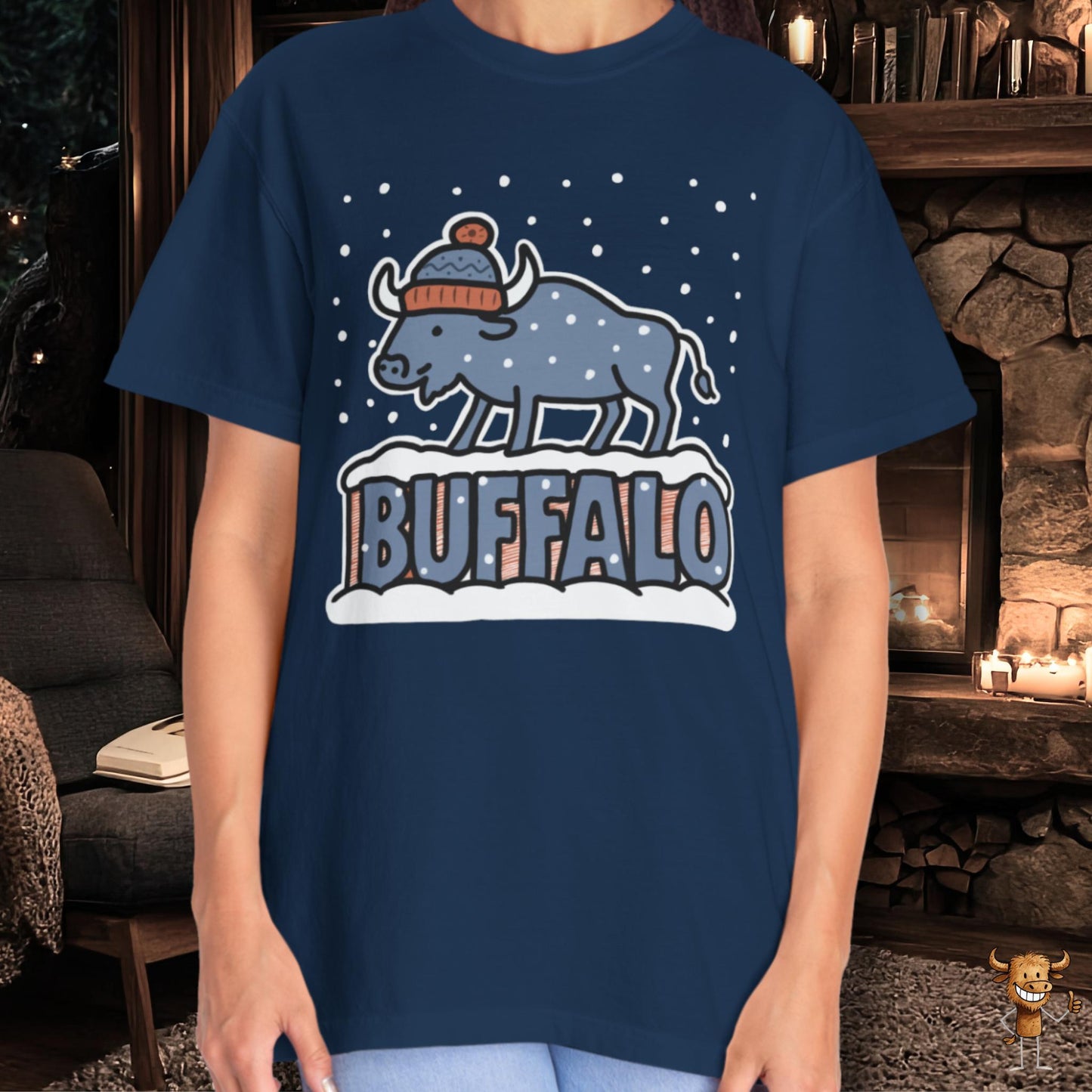 Snowcapped Buffalo word - fun color buffalo