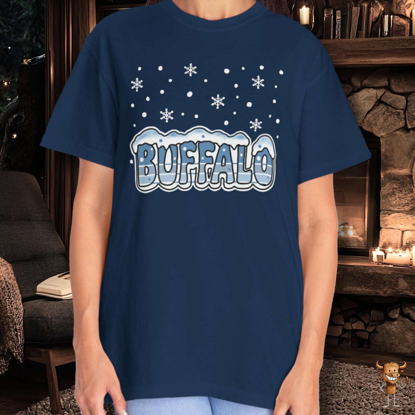 Snowcapped Buffalo word retro style