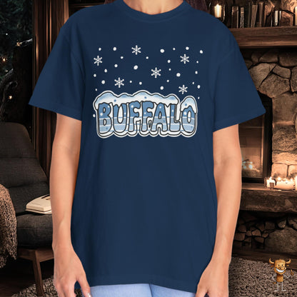 Snowcapped Buffalo word retro style
