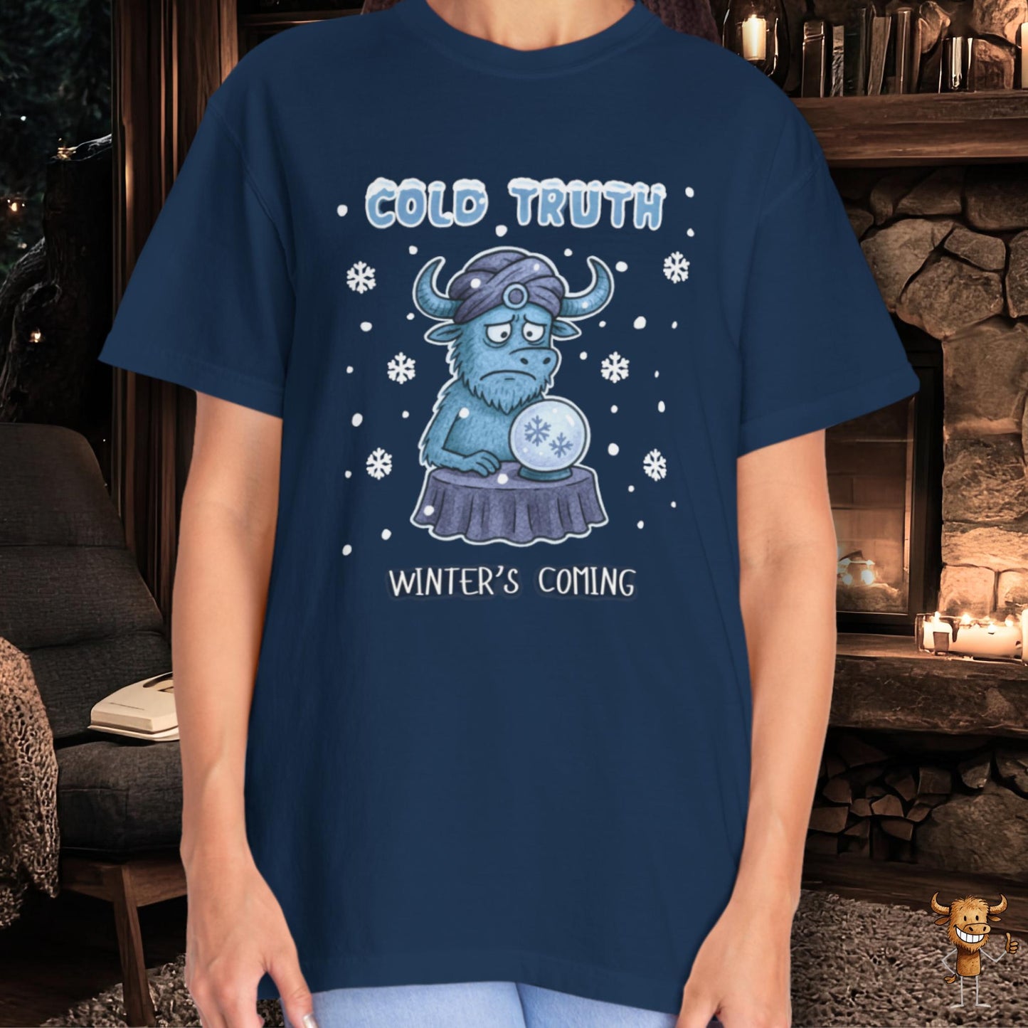 Cold truth - winter coming - sad buffalo