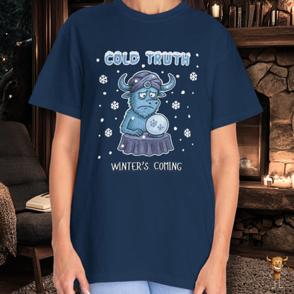 Cold truth - winter coming - sad buffalo