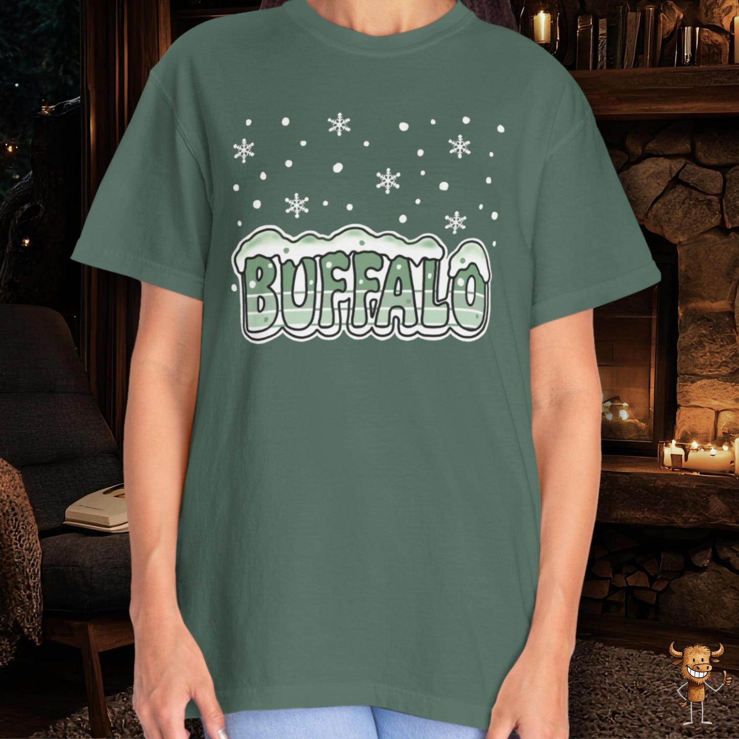 Snowcapped Buffalo word retro style
