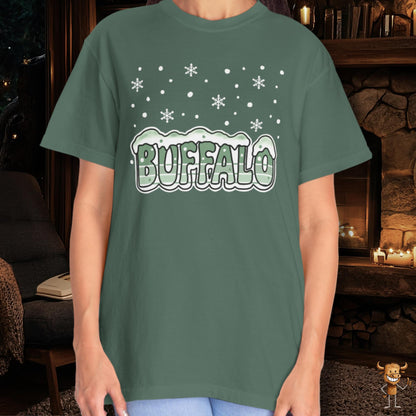Snowcapped Buffalo word retro style