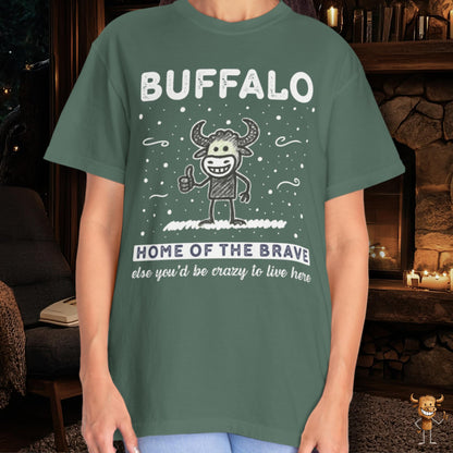 Home of the brave - happy buffalo crayon style