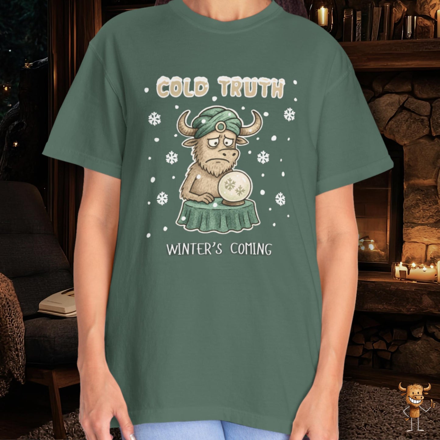 Cold truth - winter coming - sad buffalo