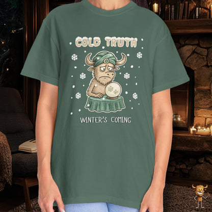 Cold truth - winter coming - sad buffalo