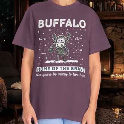 Home of the brave - happy buffalo crayon style