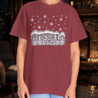 Snowcapped Buffalo word retro style