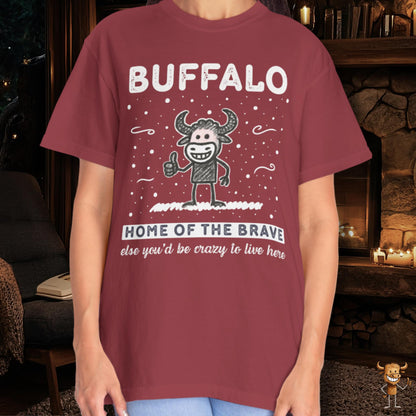 Home of the brave - happy buffalo crayon style