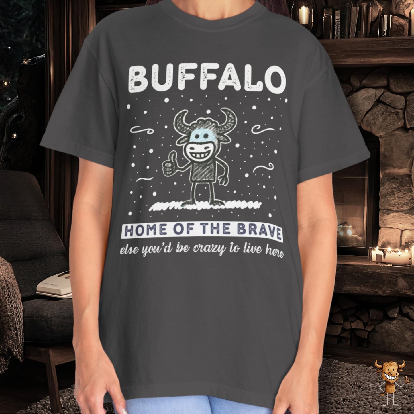 Home of the brave - happy buffalo crayon style