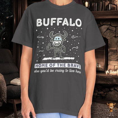 Home of the brave - happy buffalo crayon style