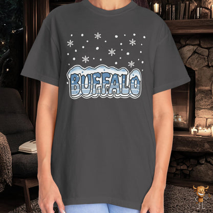 Snowcapped Buffalo word retro style