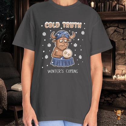 Cold truth - winter coming - sad buffalo