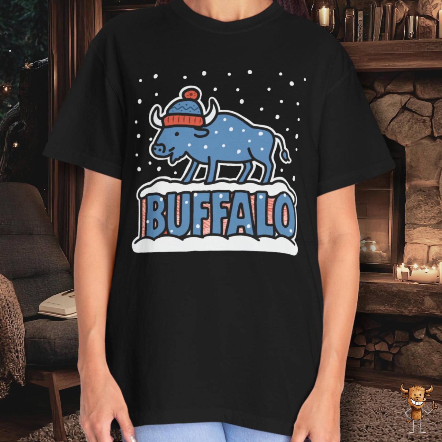 Snowcapped Buffalo word - fun color buffalo