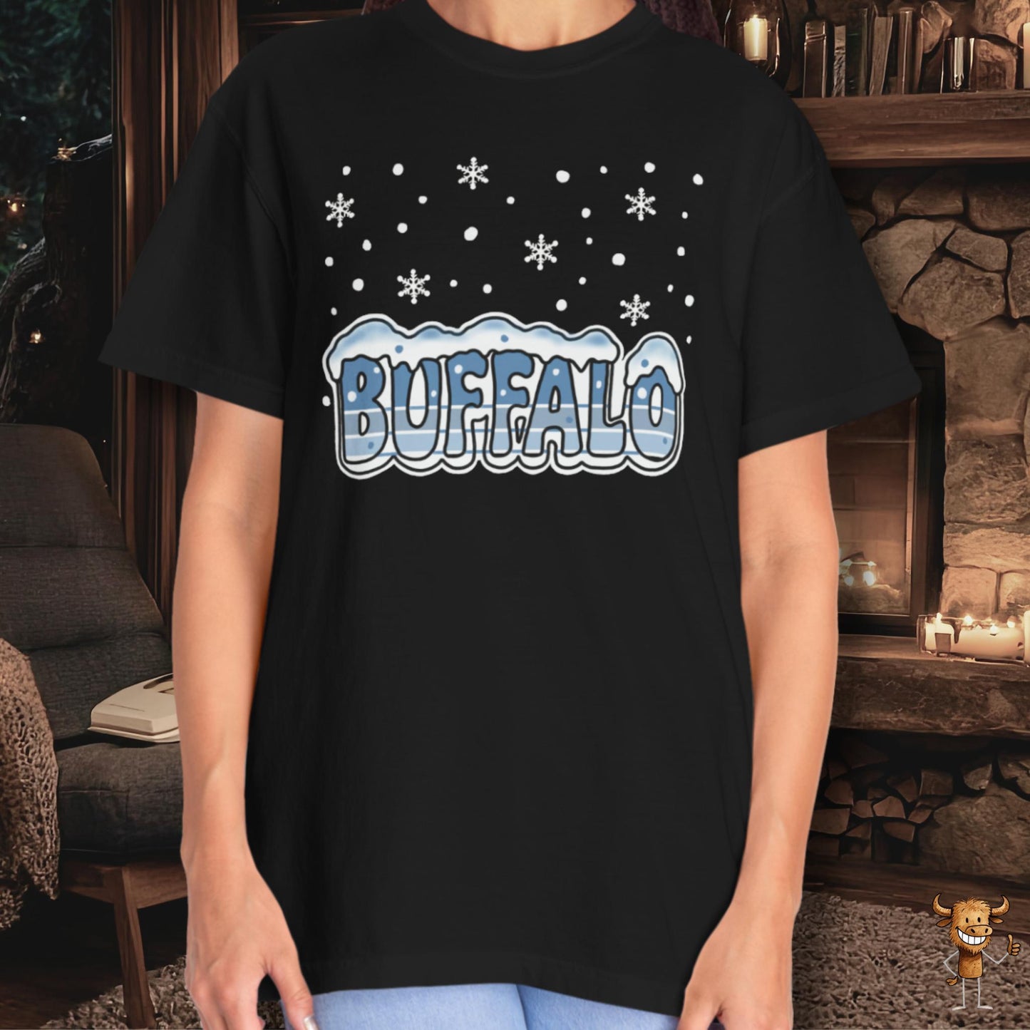 Snowcapped Buffalo word retro style