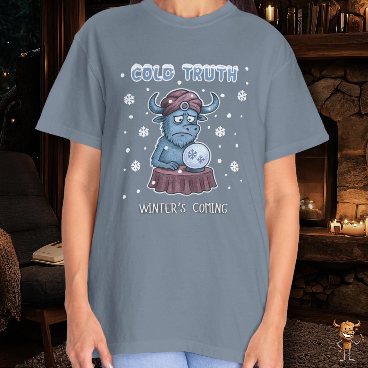 Cold truth - winter coming - sad buffalo