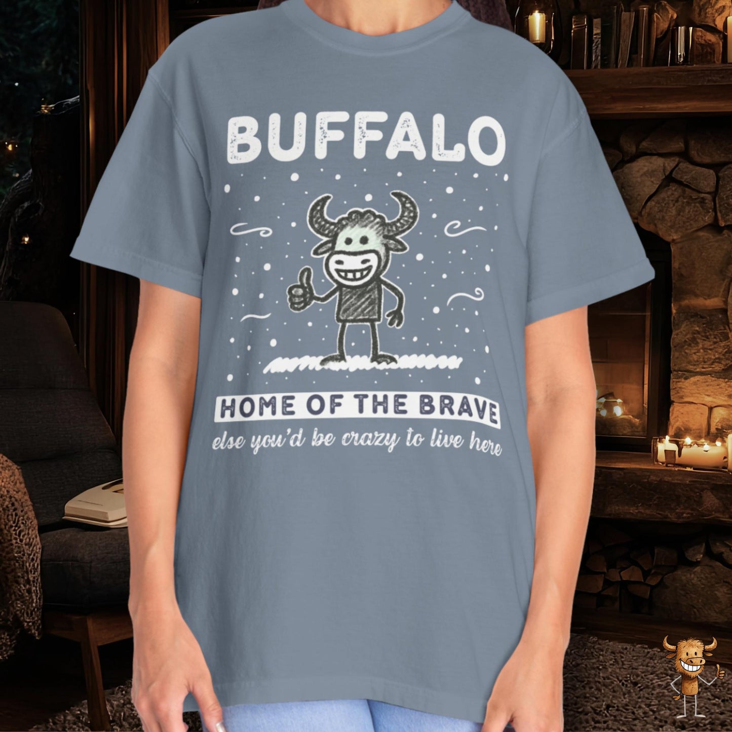 Home of the brave - happy buffalo crayon style