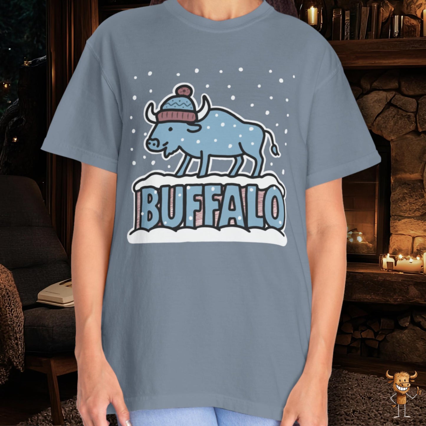 Snowcapped Buffalo word - fun color buffalo
