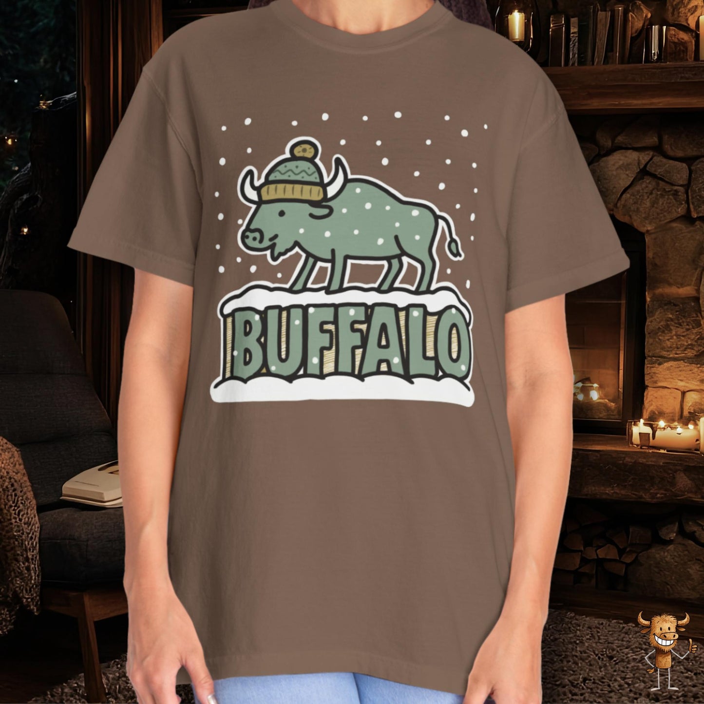 Snowcapped Buffalo word - fun color buffalo