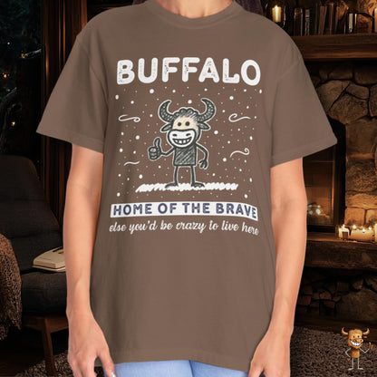 Home of the brave - happy buffalo crayon style